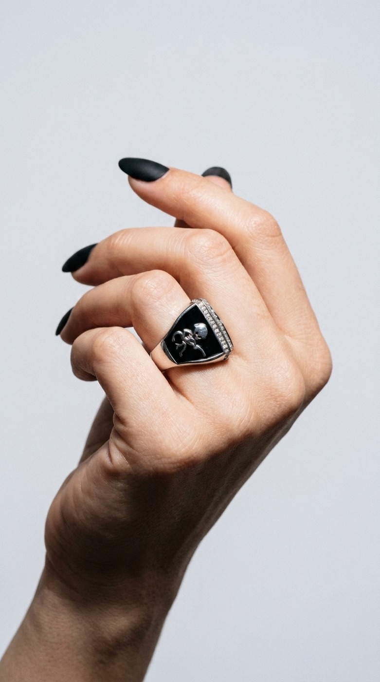PL SKULL SIGNET RING